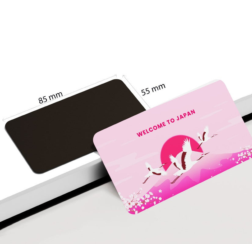 dhcrafts Rectangular Rubber Fridge Magnet / Magnetic Card Multicolor Japan D6 Design Pack of 1 (8.6cm x 5.4cm)